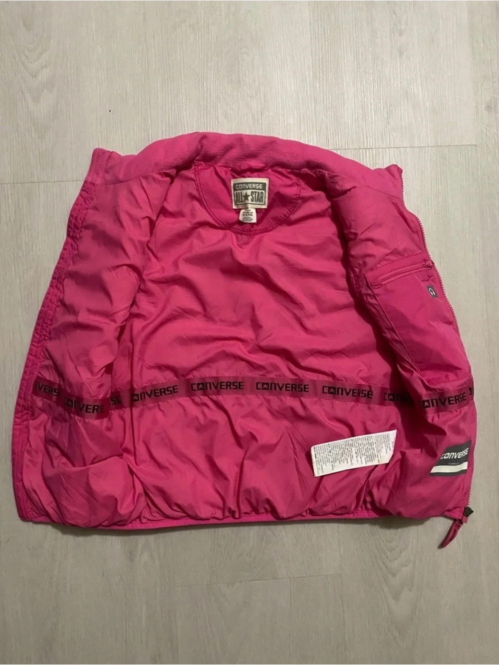 Converse Kids Girls Youth Hot Pink Quilted Puffer Vest Size 10-12